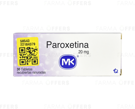 PAROXETINA MK TABL RECUBIE 20mg, 1 de 30