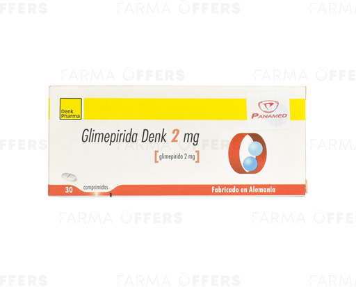 GLIMEPIRIDA DENK TABL 2.00MG, 1 de 30