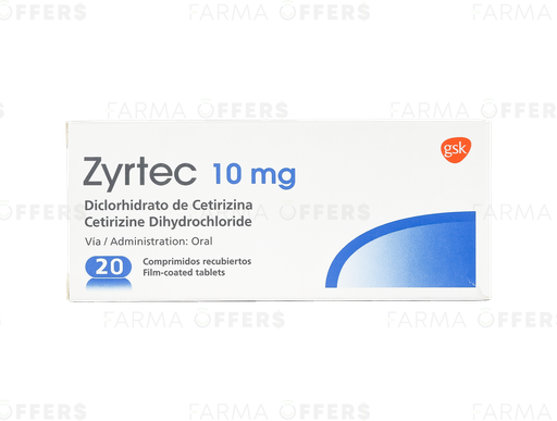 ZYRTEC TABL RECUBIE 10mg, 1 de 20