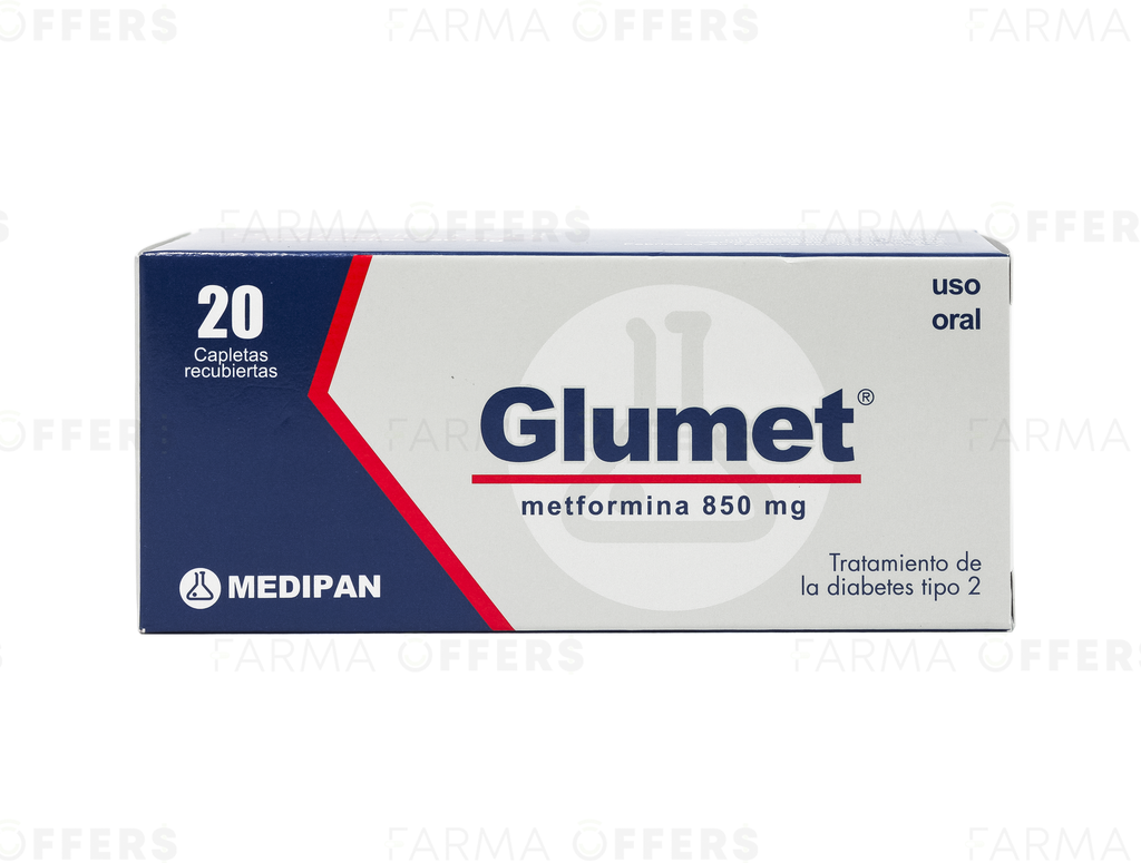 GLUMET TABL 850MG, 1 de 20 | Farmaoffers