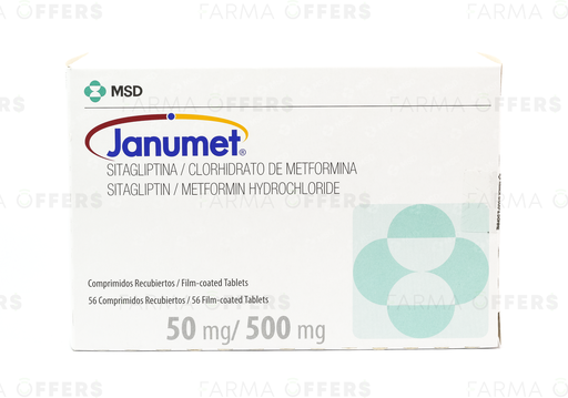 JANUMET TABL RECUBIE 500MG/50, 1 de 56 