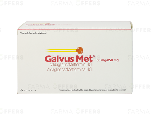 GALVUS MET TABL 850MG/50, 1 de 56 