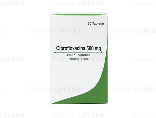 CIPROFLOXACINA USP TABL REVEST. 500MG, 1 de 50
