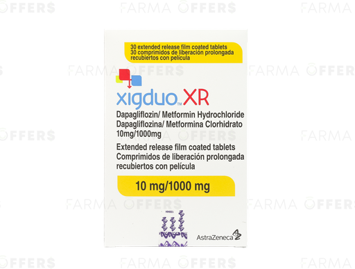 XIGDUO XR TA.REC 10MG/ 1000MG, 1 de 30