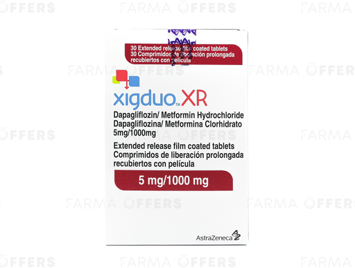 XIGDUO XR TA.REC 5MG/ 1000MG, 1 de 30