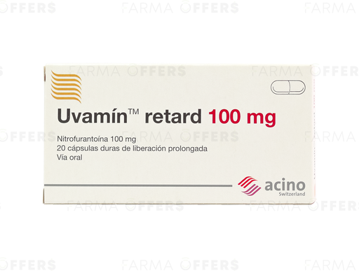 UVAMIN RETARD (NITROFURANTOINA) CAPS 100MG, 1 de 20