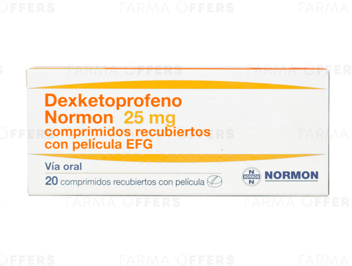 DEXKETOPROFENO NRM TABL RECUBIE 25mg, 1 de 20