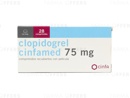 CLOPIDOGREL CINFA TABL REVEST. 75mg, 1 de 28